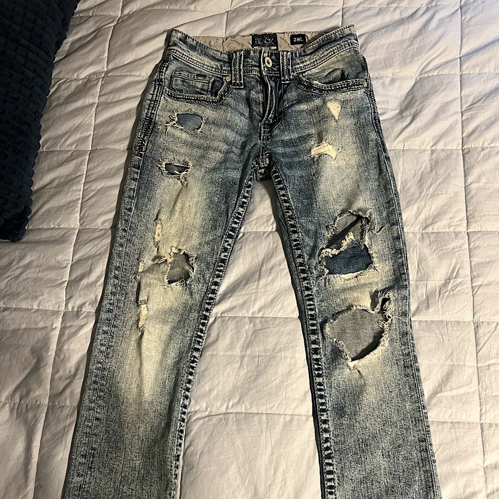 Buckle Black straight leg jeans. 28L